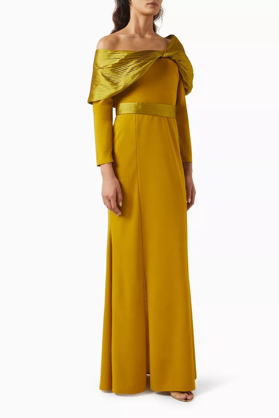 Buy Amri Yellow Off-shoulder Maxi Dress in Stretch-crepe & Taffeta For  Women Online | Ounass Saudi