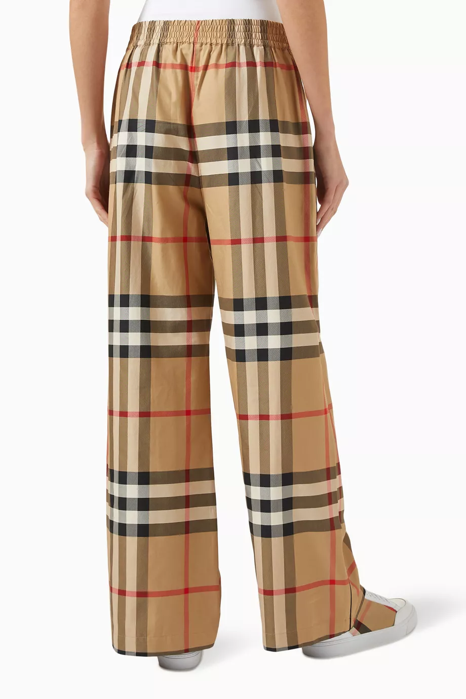 Buy Burberry Neutral Vintage Check Wide-leg Pants in Cotton For Women  Online | Ounass Saudi
