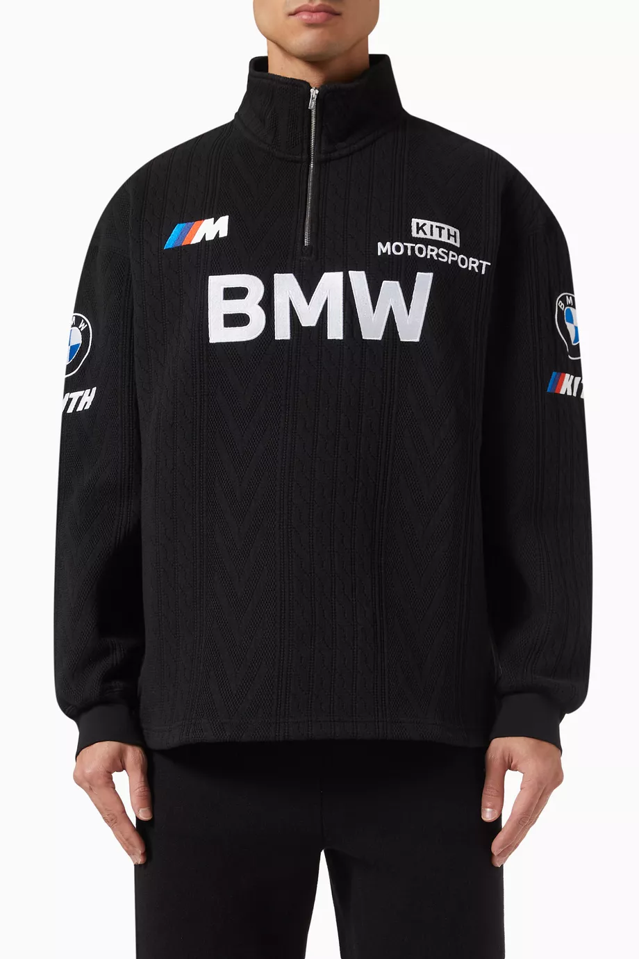 Buy Kith Black x BMW Quarter-zip Sweater in Cable-fleece For
