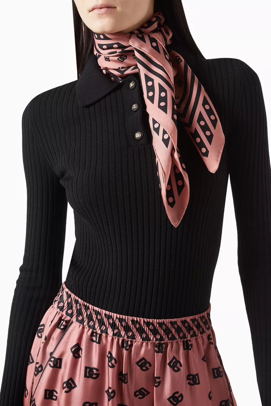 スカーフ DOLCE & GABBANA Woman Neck scarf Pink FN090RGDC5G H25QG DOLCE & GABBANA Scarf Pink Silk Rectangle Women Wrap Shawl
