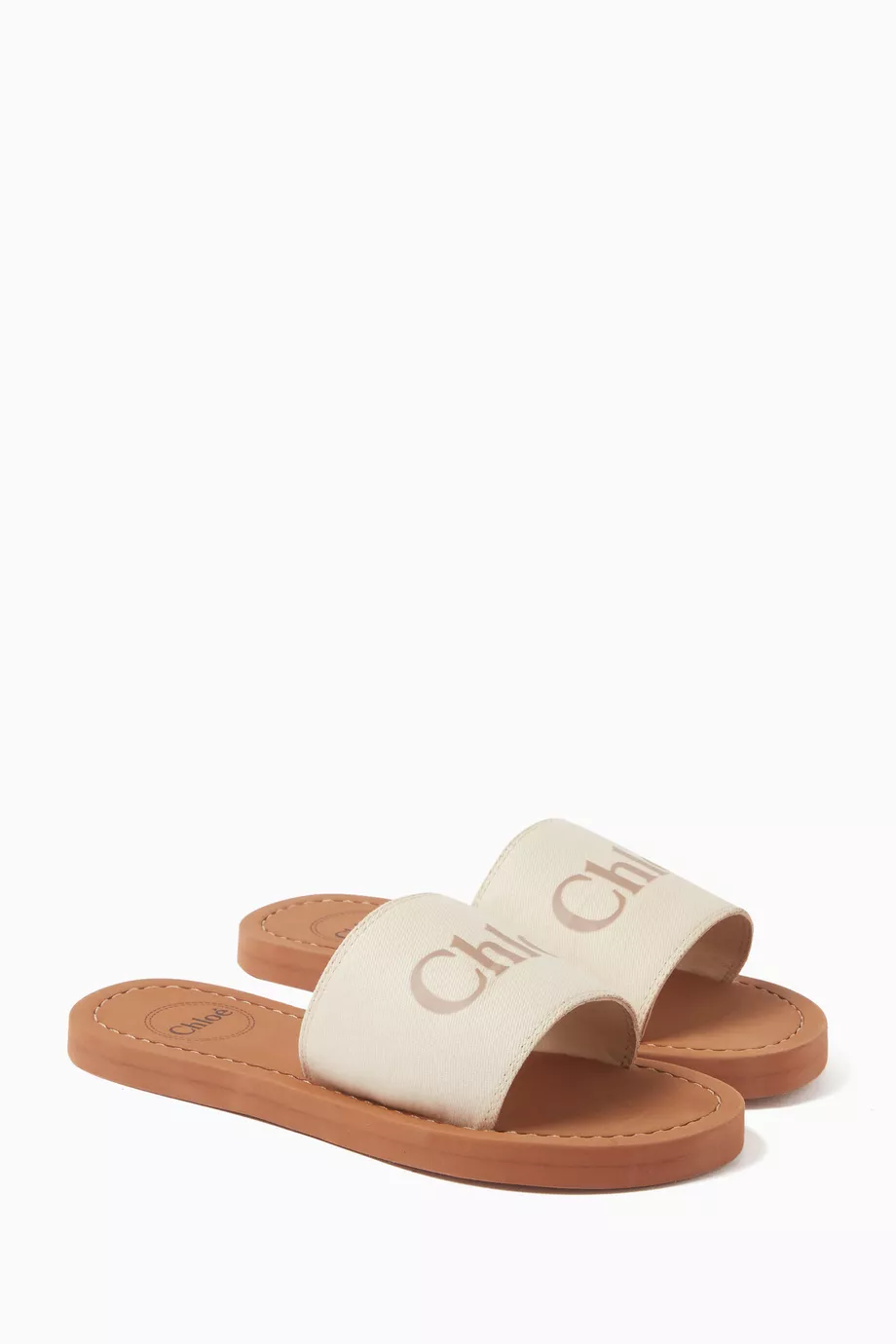 【関税&送料込】Chloe Sandals White Woody Flat Mule | Must-have Women's White Slides | Chloé HK