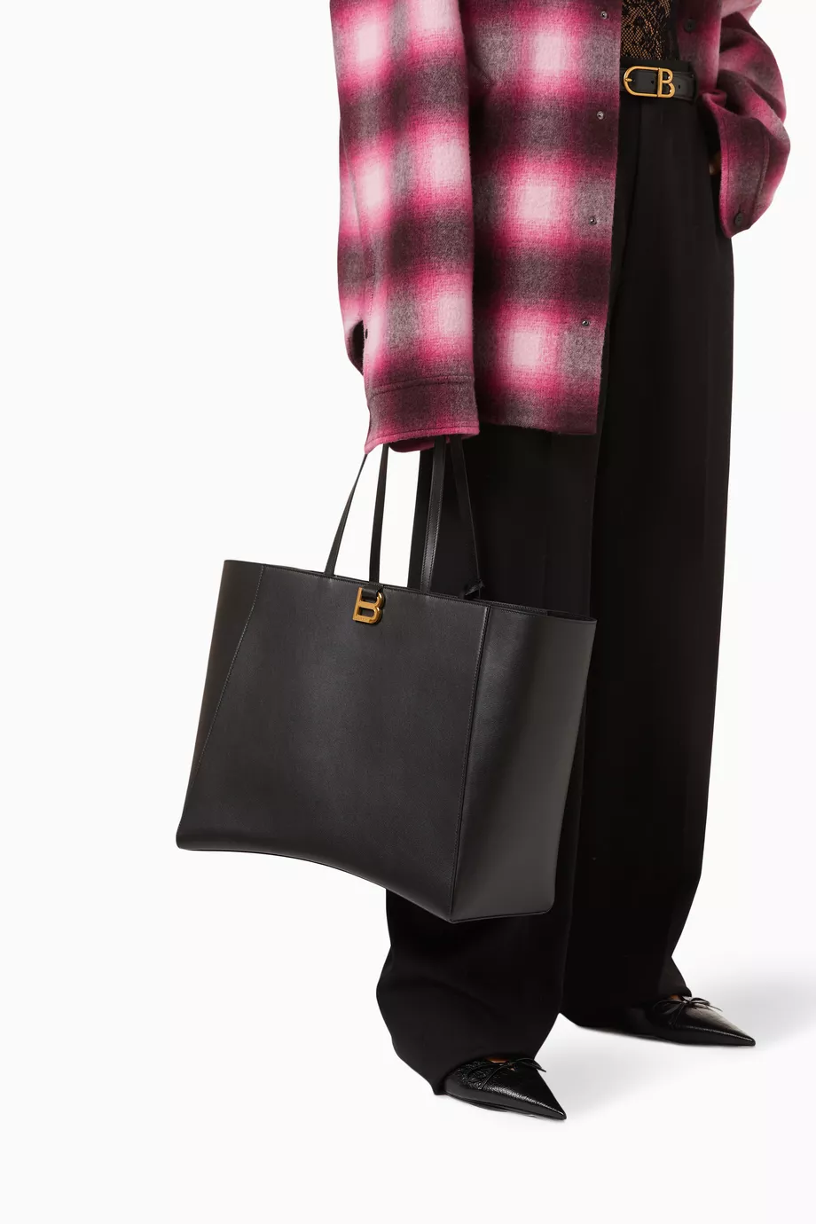 【関税＆送料込み】Balenciaga Hourglass Soft Large Shopper Women's Hourglass Soft Tote Bag Large in Black | Balenciaga US