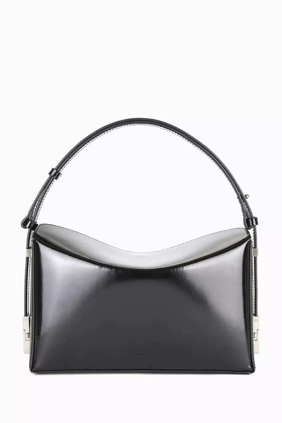 Buy OSOI Black Sandy Box Shoulder Bag in Patent Leather For