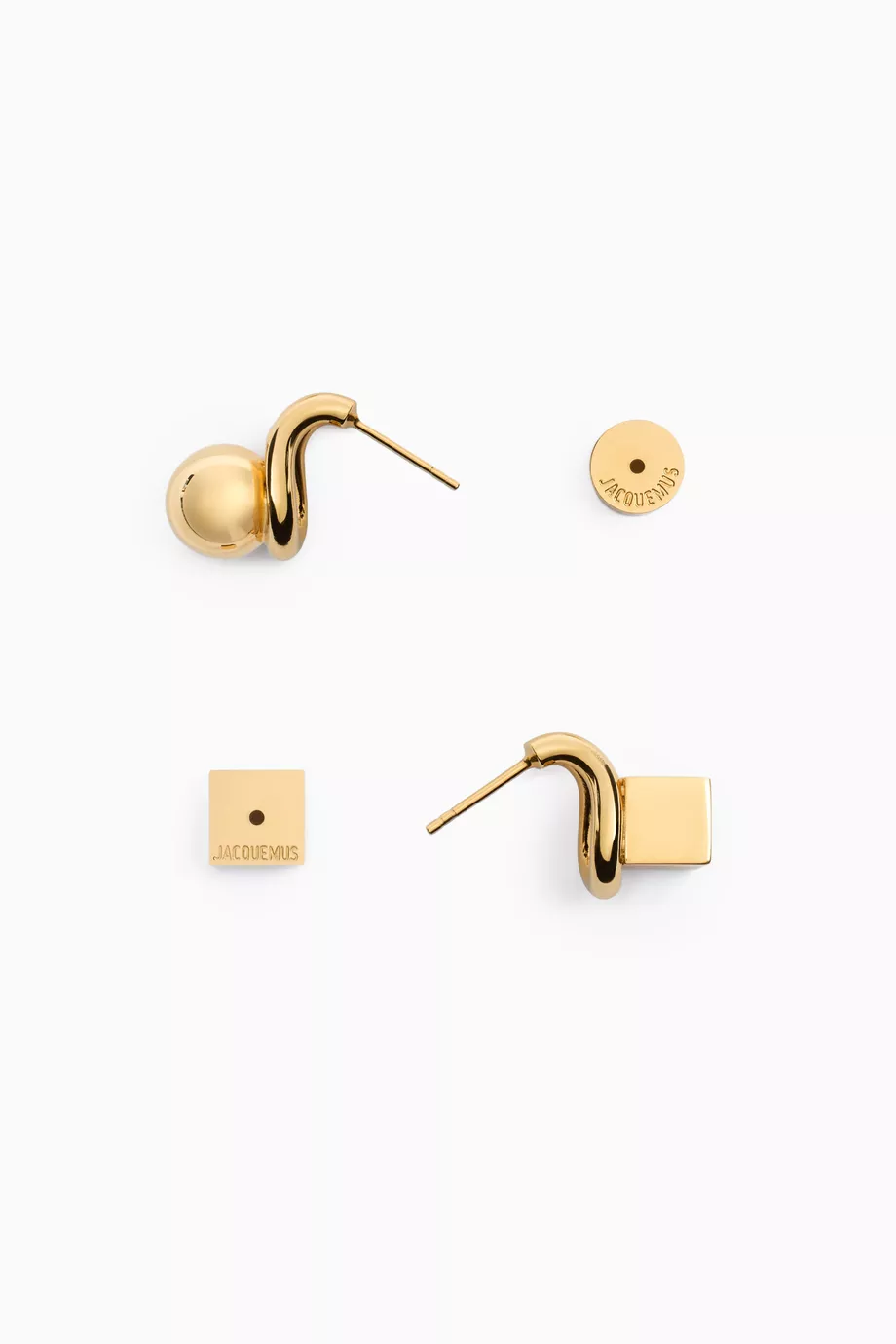 ピアス JACQUEMUS 'Les Puces Nodo' earrings Buy Jacquemus Gold Les Puces Nodo Stud Earrings in Gold-tone