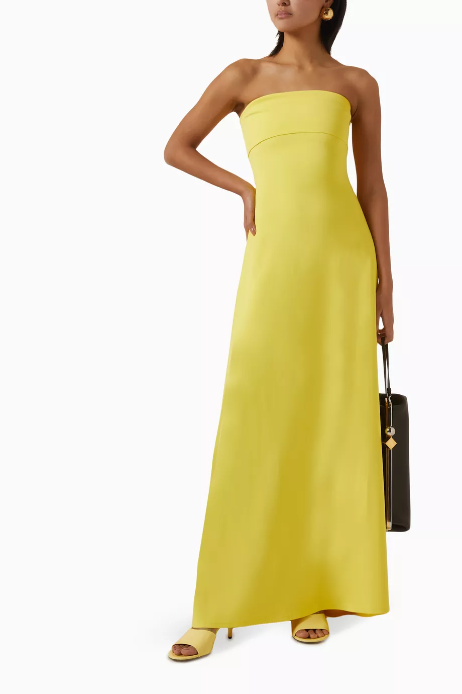 Buy Jacquemus Yellow La Croisière Bustier Dress in Stretch