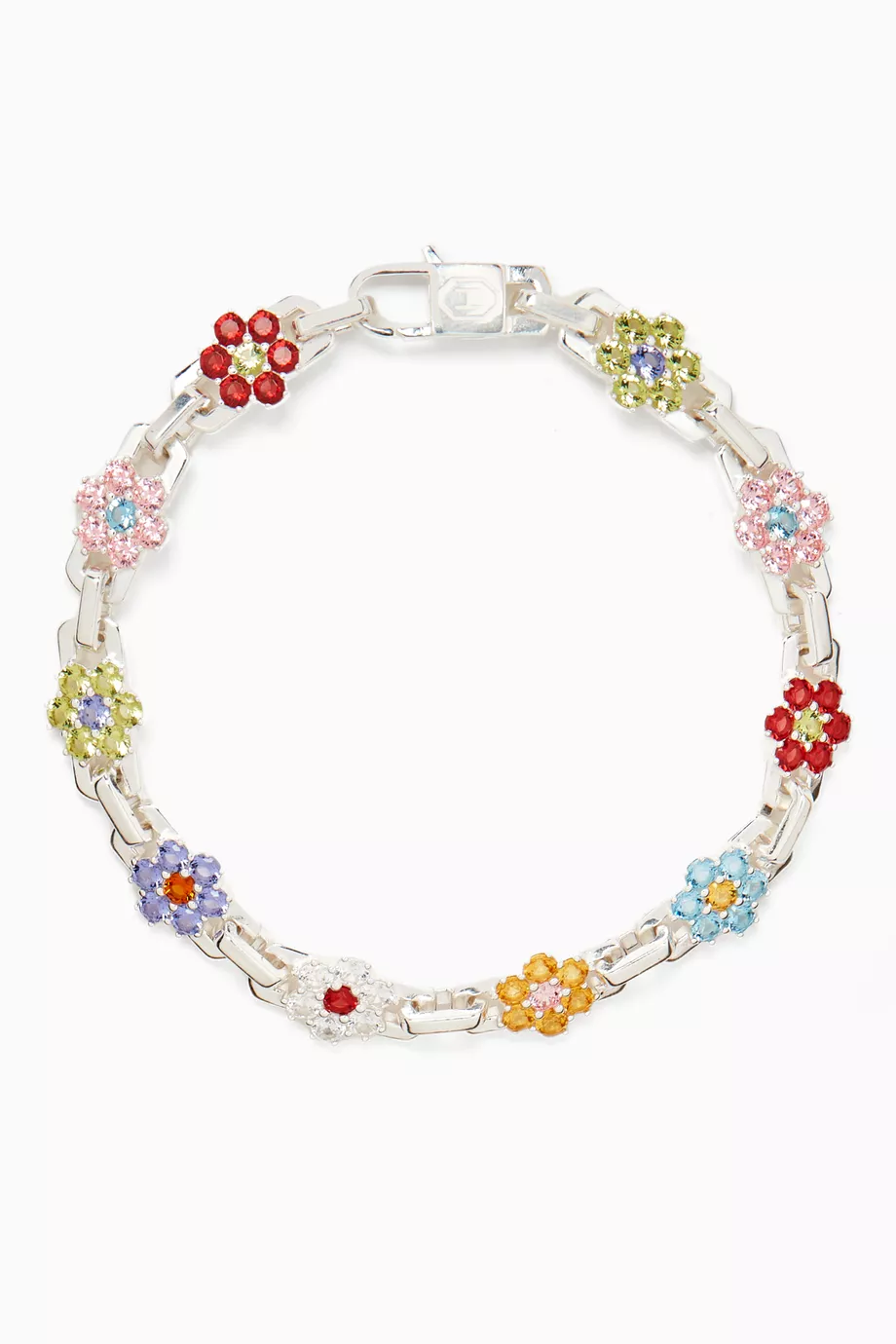 Buy Hatton Labs Multicolour Daisy Tennis Bracelet in Sterling