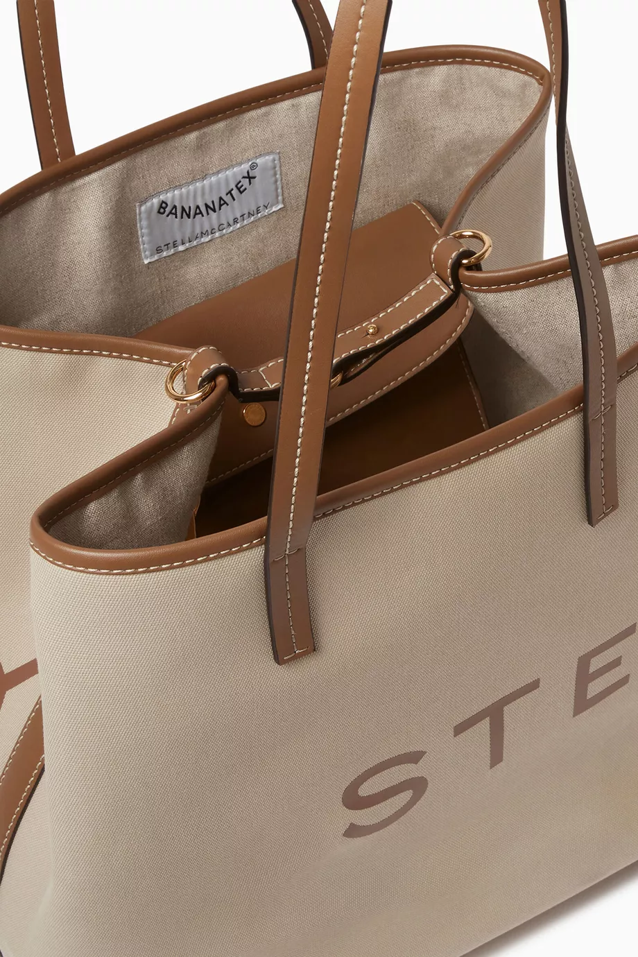 Buy Stella McCartney Brown Logo Tote Bag in Bananatex