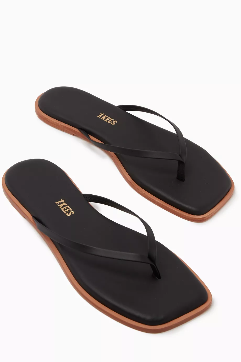 Buy Tkees Black Dylan Flip-flop Sandals in Leather For Women