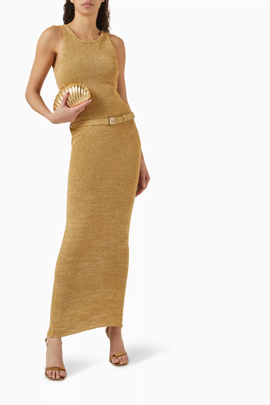 Buy Asta Resort Gold Natalia Belted Dress For Women Online | Ounass Saudi