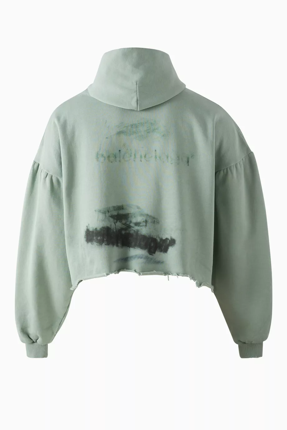 Buy Balenciaga Green Unisex DIY Imprint Cropped Hoodie in