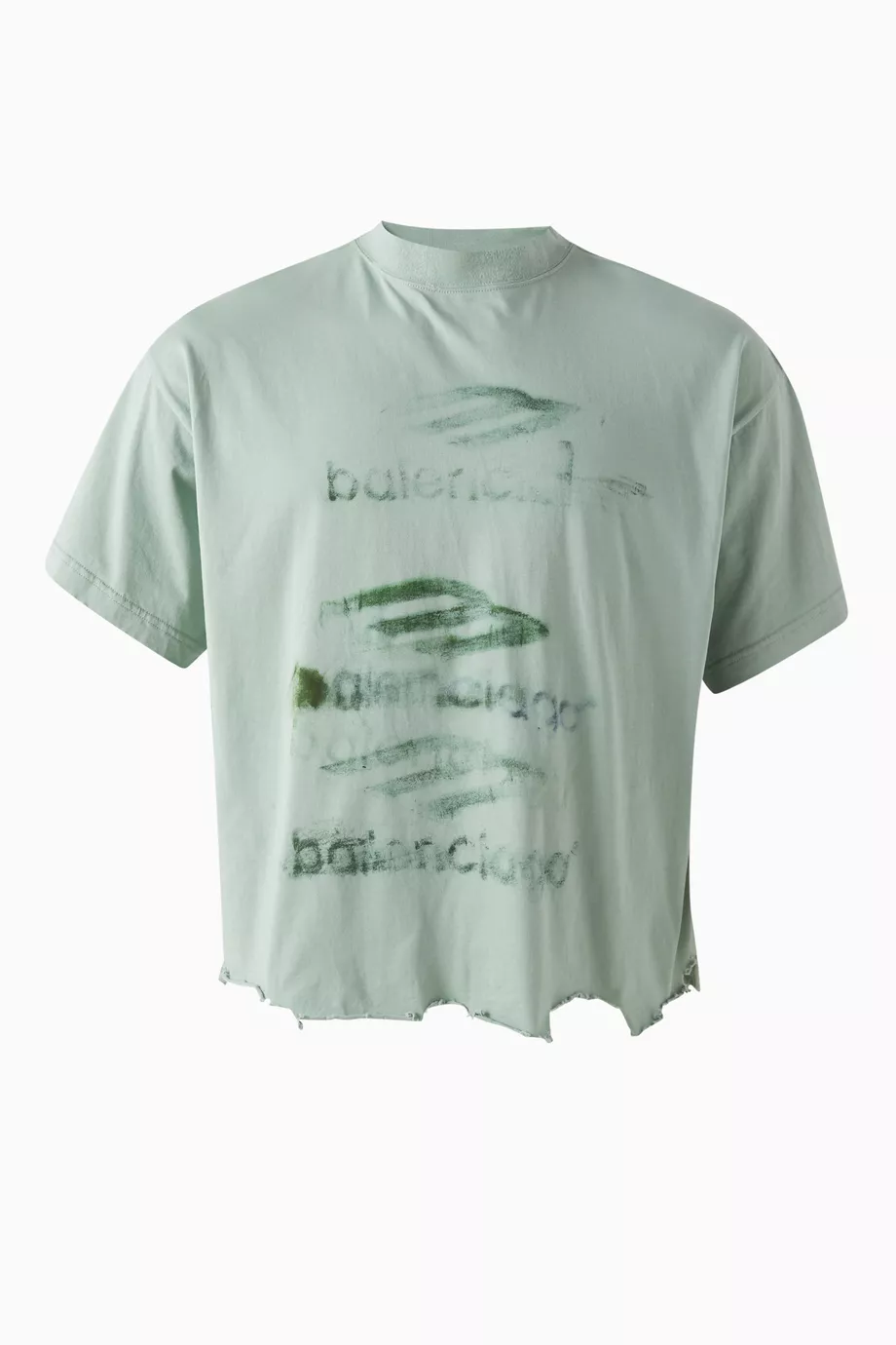 Buy Balenciaga Green Unisex DIY Imprint Cropped T-shirt in