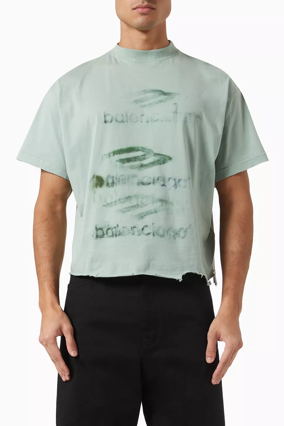 【BALENCIAGA】Diy Imprint Cropped Tシャツ Buy Balenciaga Green Unisex DIY Imprint Cropped T-shirt in