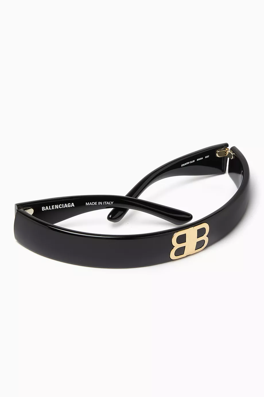Buy Balenciaga Black Country Club BB Headband in Acetate For
