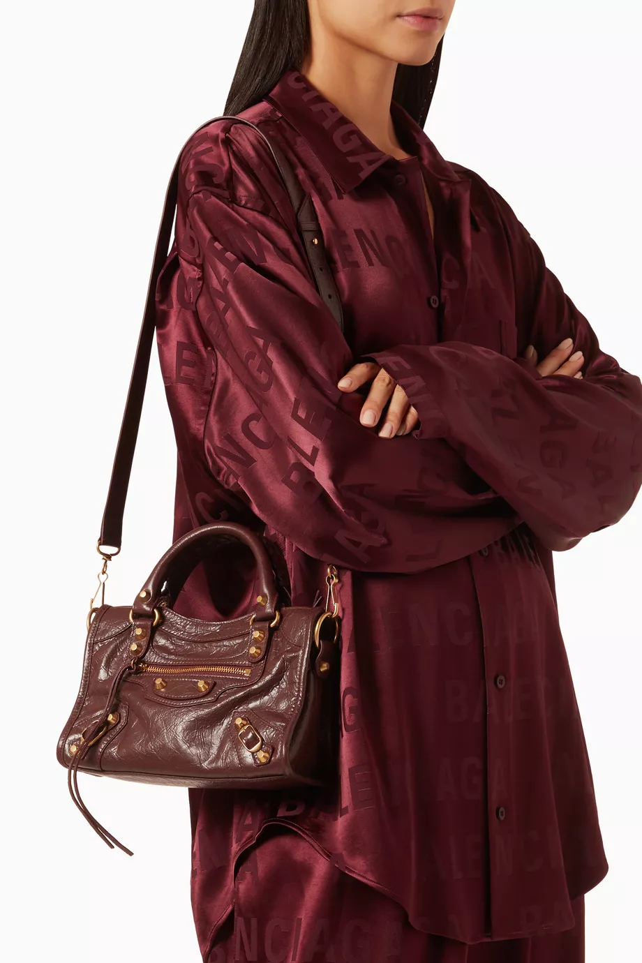 Buy Balenciaga Red Mini Le City Bag in Arena Storico Lambskin For