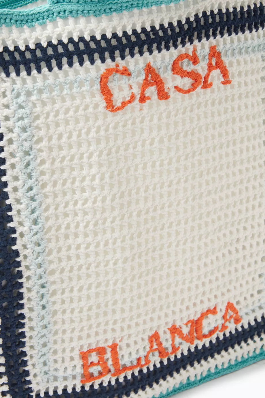 トートバッグ Casablanca Crochet Shopper Bag - Casablanca - Cotton - Blue Casablanca - Logo-Embroidered Crocheted Cotton Tote Bag