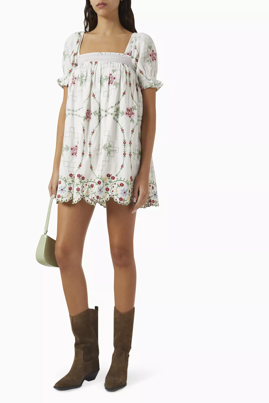 Buy Damson Madder White Lulu Embroidered Mini Dress For Women Online |  Ounass Saudi