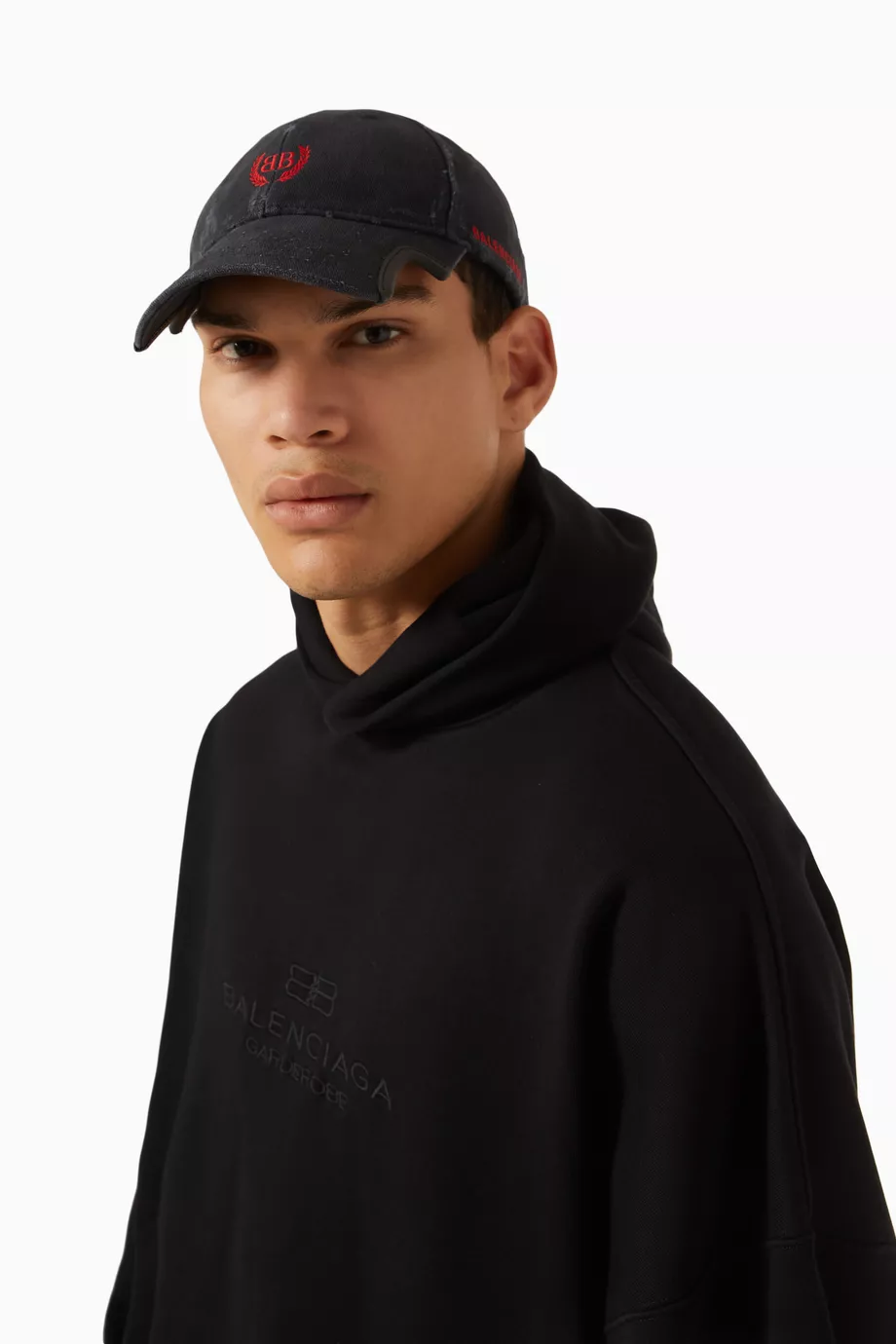 Buy Balenciaga Black Laurel Classic Cap in Cotton For UNISEX