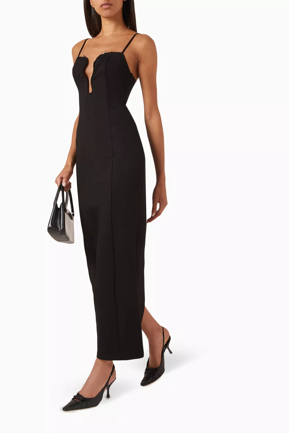 lace bandage bodycon dress IMANI ASYMMETRICAL LACE DETAIL BANDAGE MIDI DRESS – AKIRA main image 1