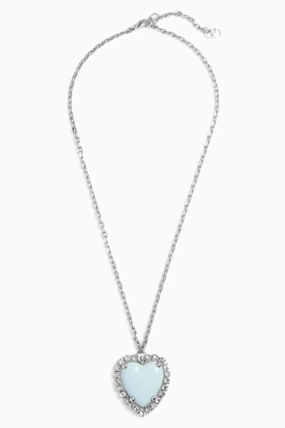 【関税込み】VALENTINO GARAVANI 'COEUR ' NECKLACE Valentino Garavani: Off-White Coeur Royal Necklace | SSENSE
