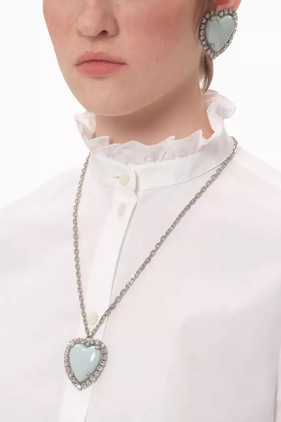 【VALENTINO】COEUR  NECKLACE Coeur Royal Necklace In Metal, Enamel And Swarovski