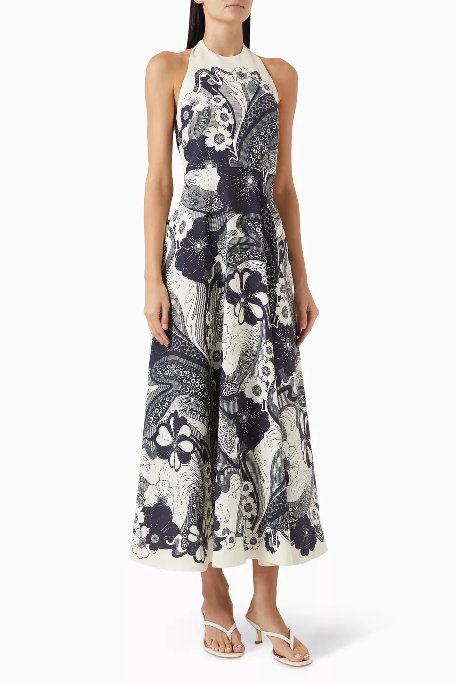 alemais mickey midi dress Alemais Mickey Printed Woven Maxi Dress Black And White ALMAIS