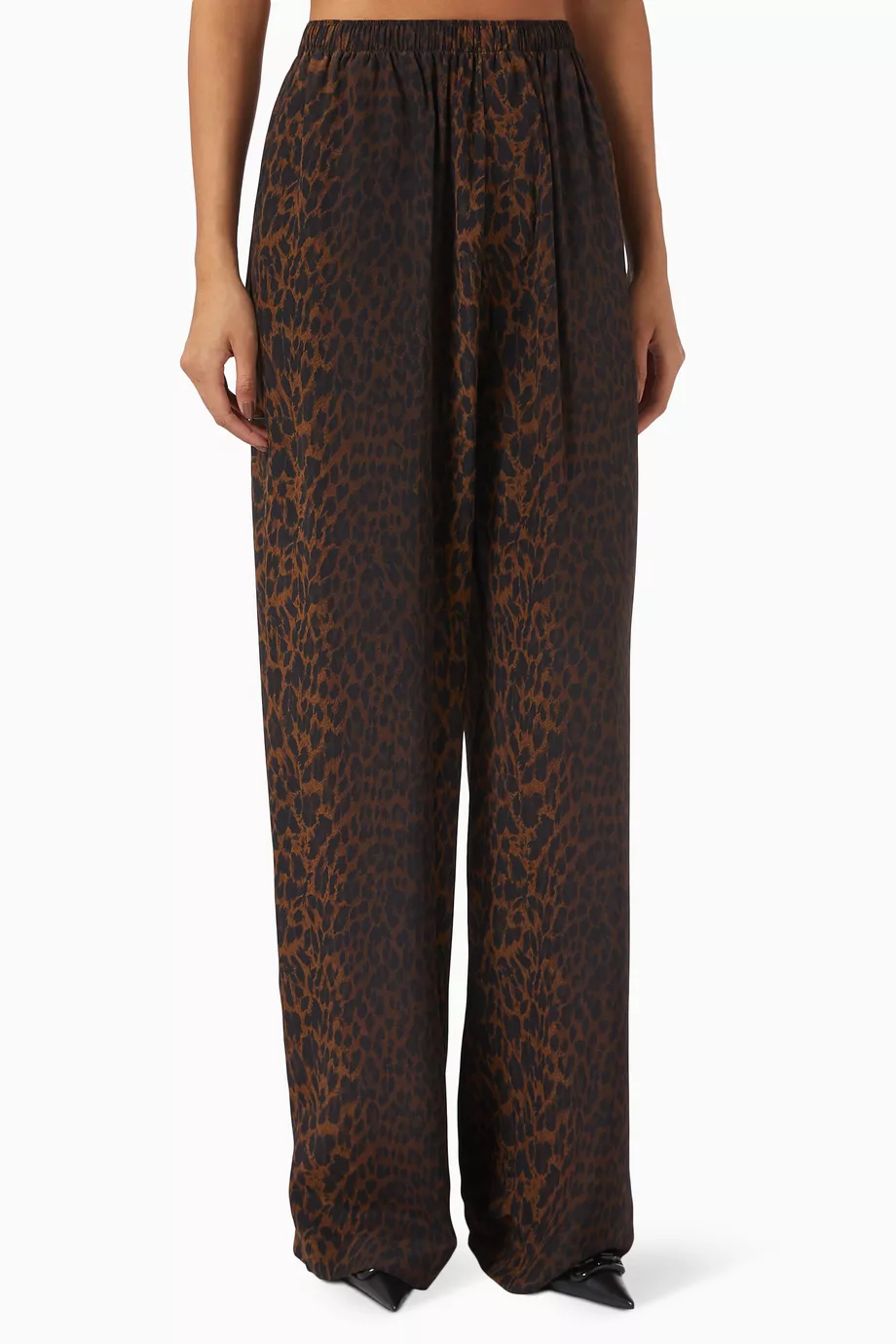 パンツ Balenciaga PYJAMA LEOPARD PRINT PANTS Buy Balenciaga Brown Leopard-print Pyjama Pants in Silk