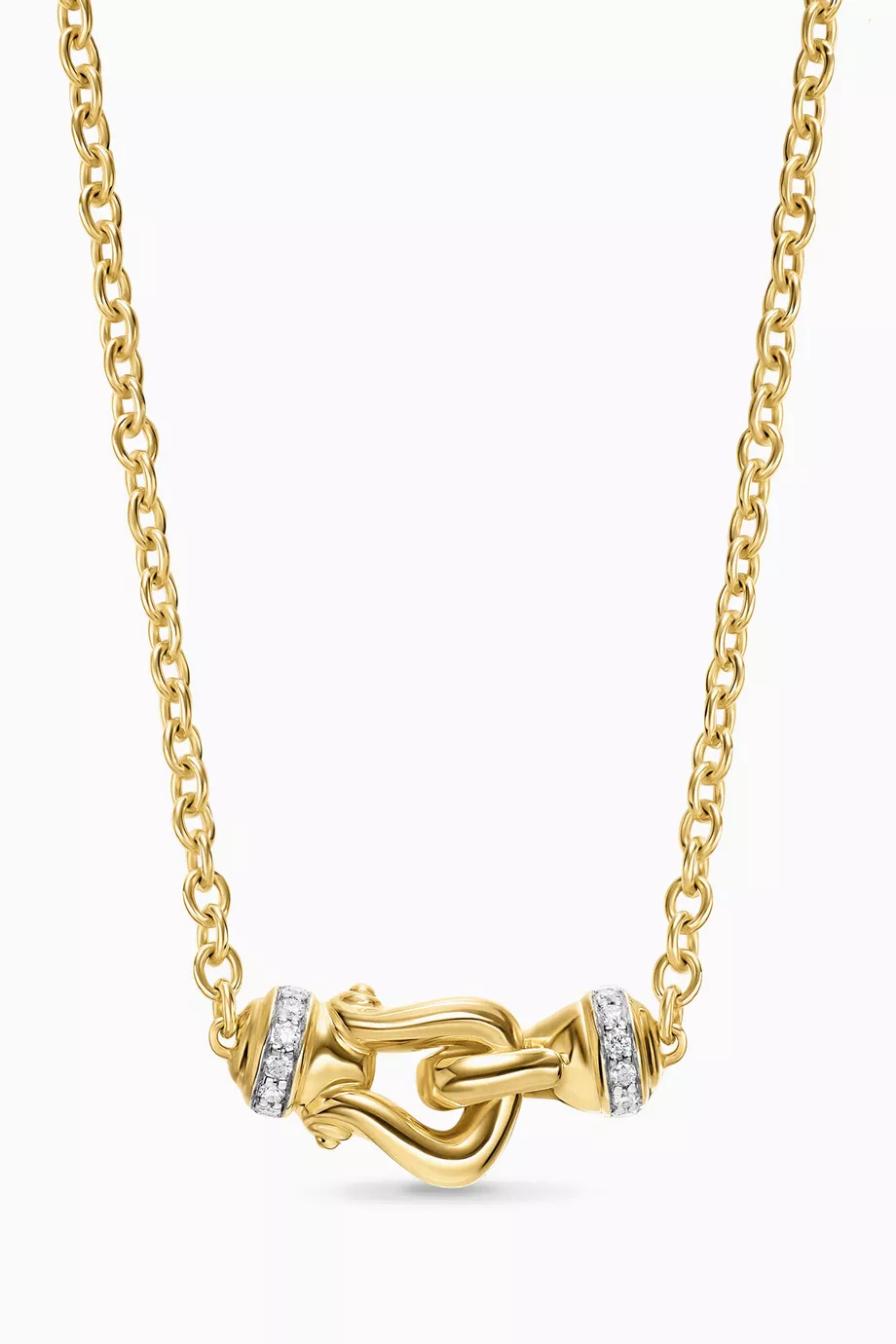 Buy David Yurman Yellow Petite Buckle Diamond Necklace in 18kt
