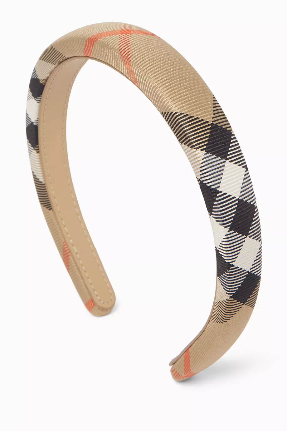 Buy Burberry Neutral Check Print Headband in Cotton For Kids