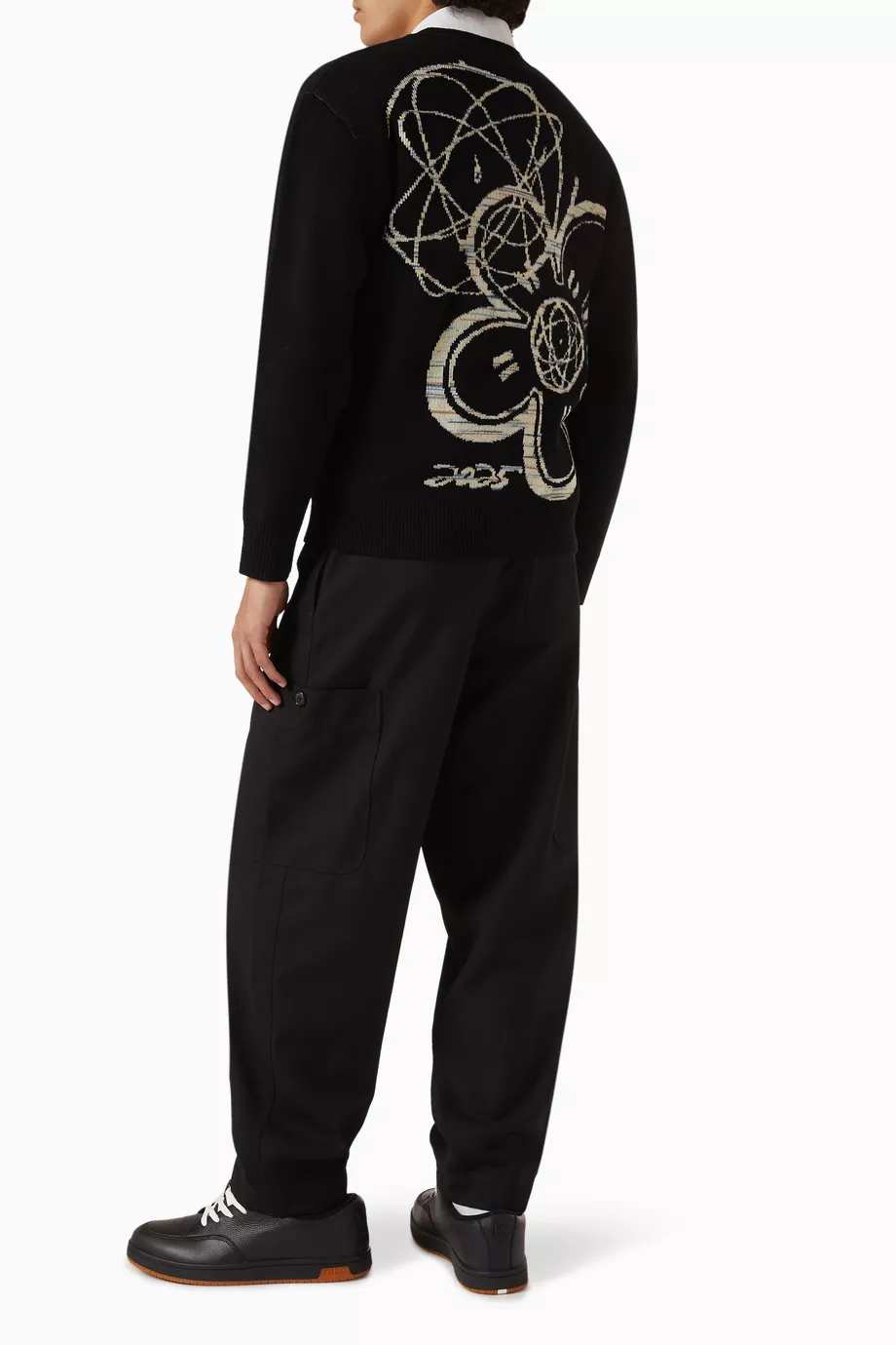 Buy KENZO Black x Futura 2000 Unisex Cardigan in Wool Blend For