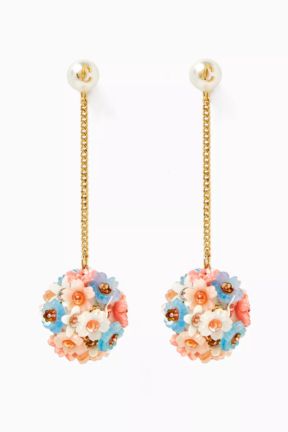 Buy Jimmy Choo Multicolour Daisy Pearl Drop Earrings For