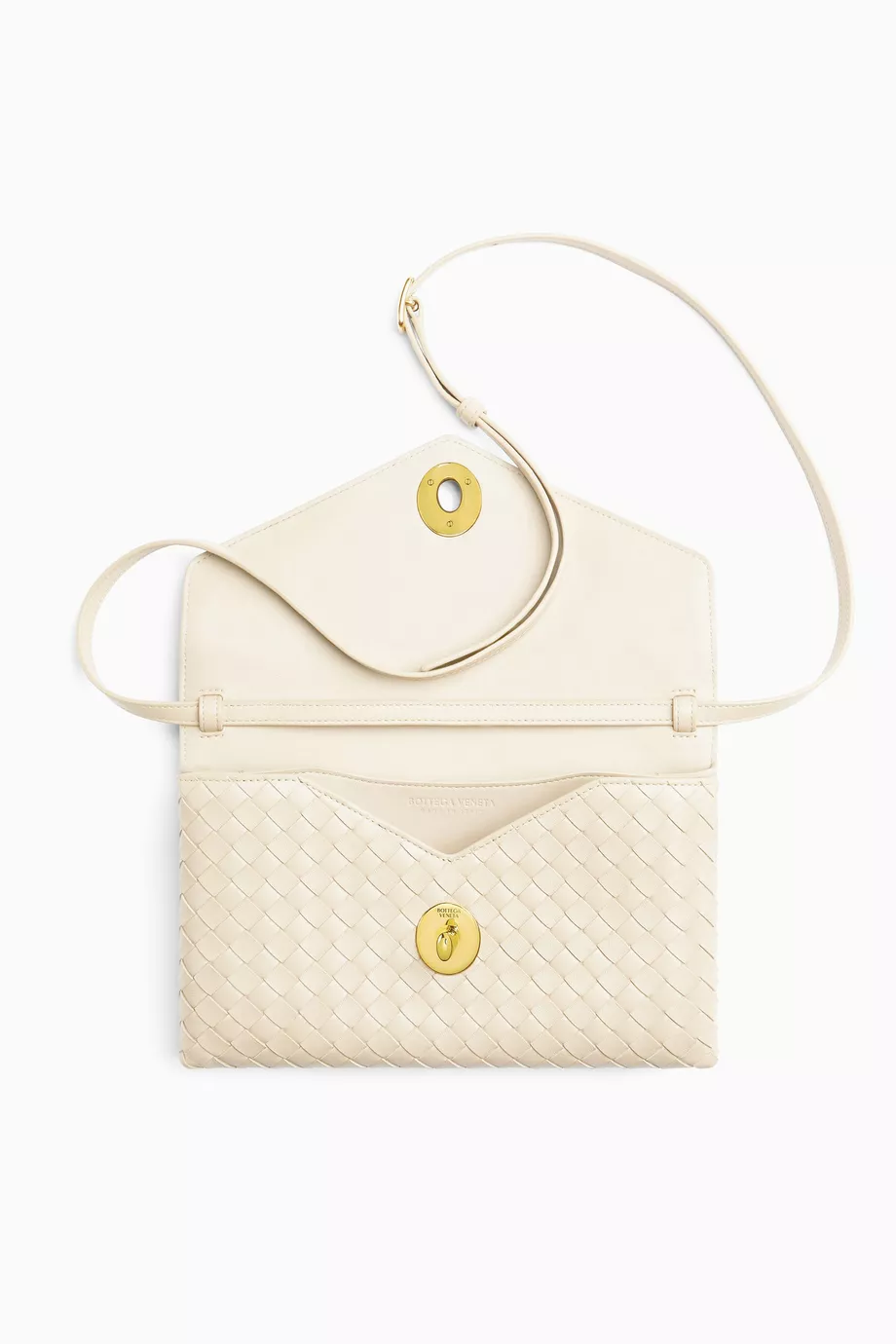 Buy Bottega Veneta White Knot Lock Crossbody Bag in
