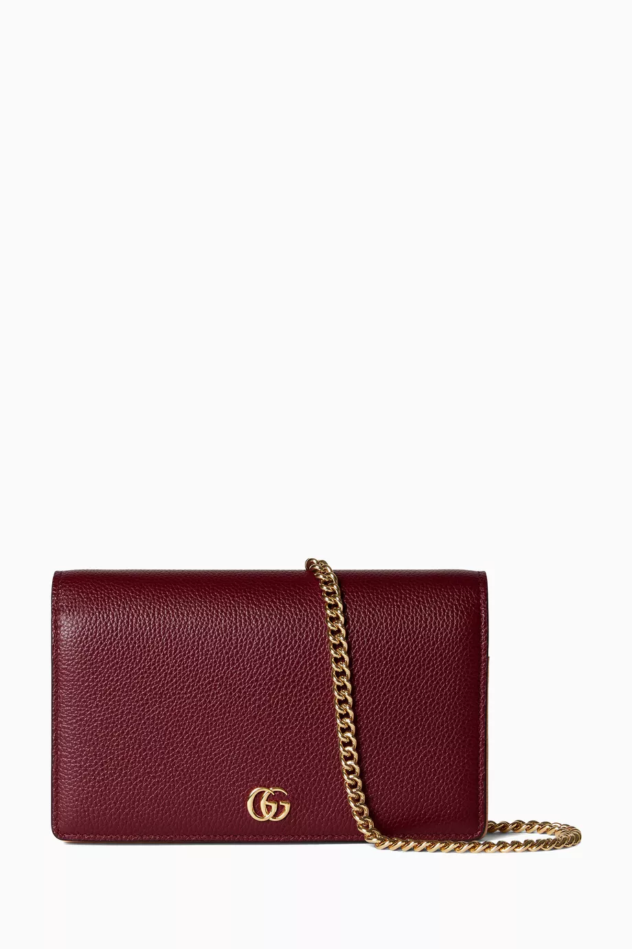 Buy Gucci Burgundy GG Marmont Wallet on Chain in Leather For Women