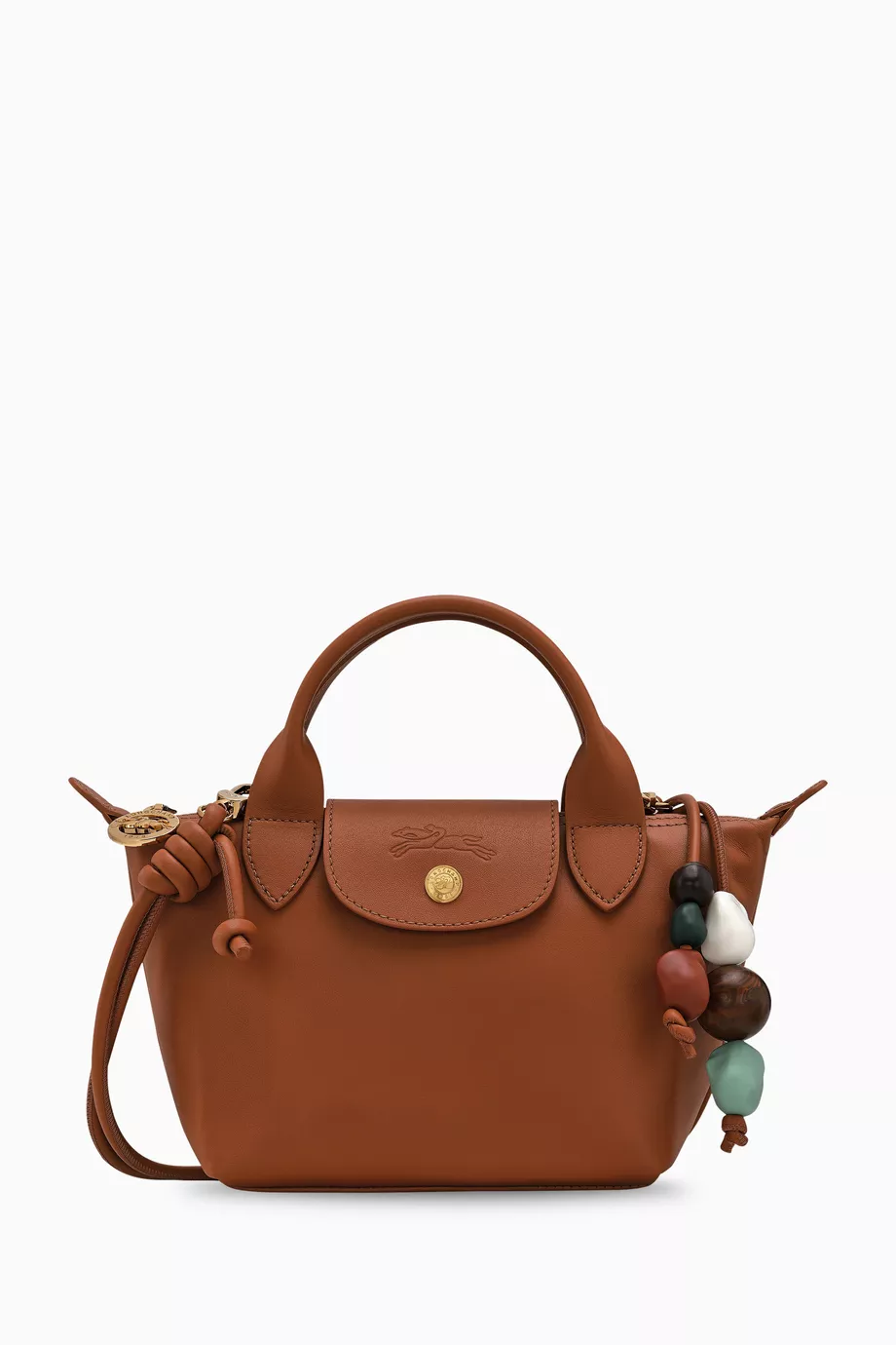 Buy Longchamp Brown XS Le Pliage Ceramique Bag in Leather For