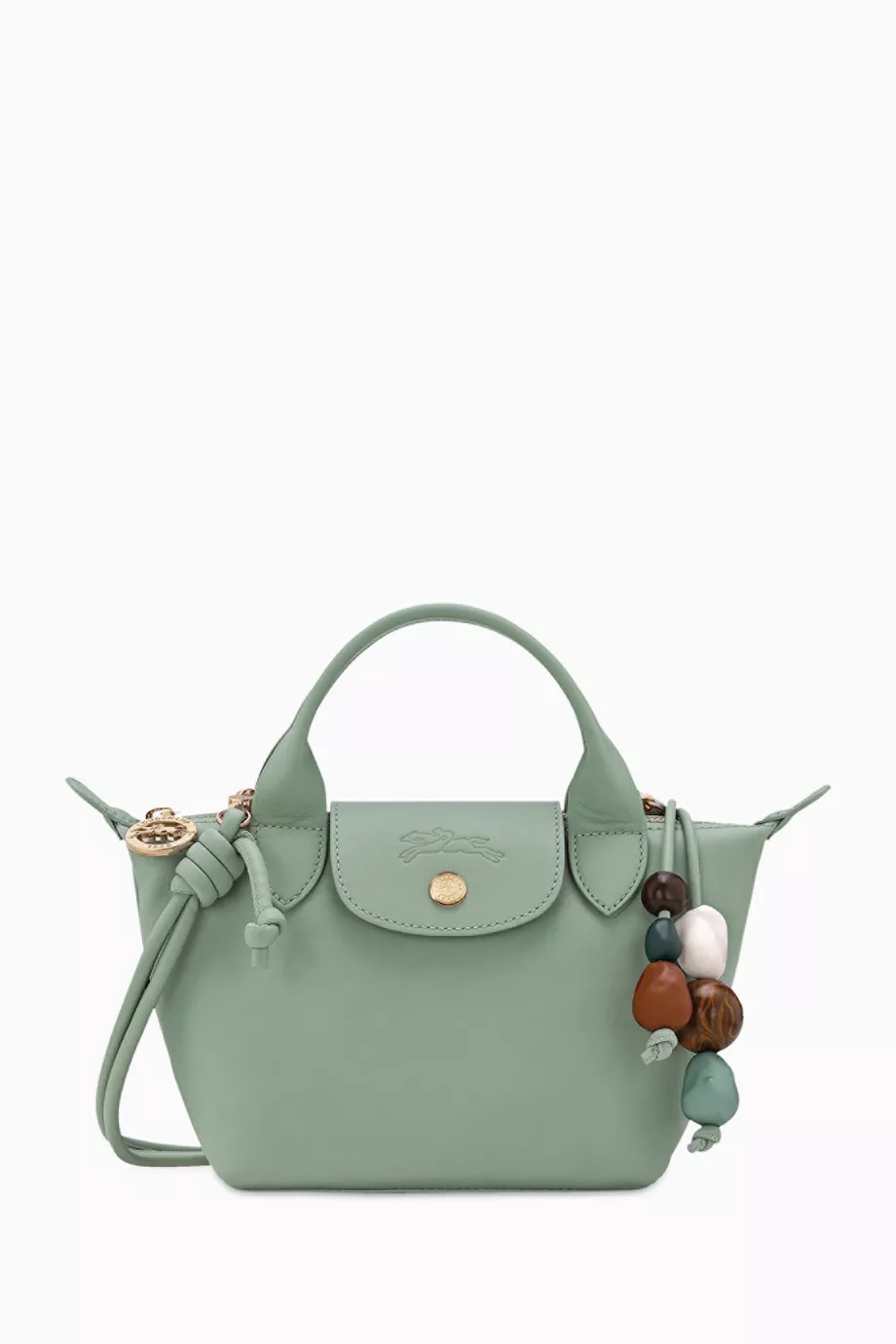 Buy Longchamp Green XS Le Pliage Ceramique Bag in Leather For