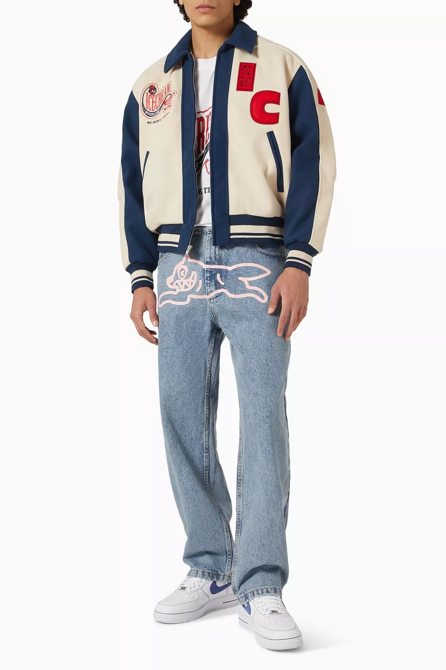 Buy Ice Cream Multicolour Checkout Varsity Jacket For Men Online