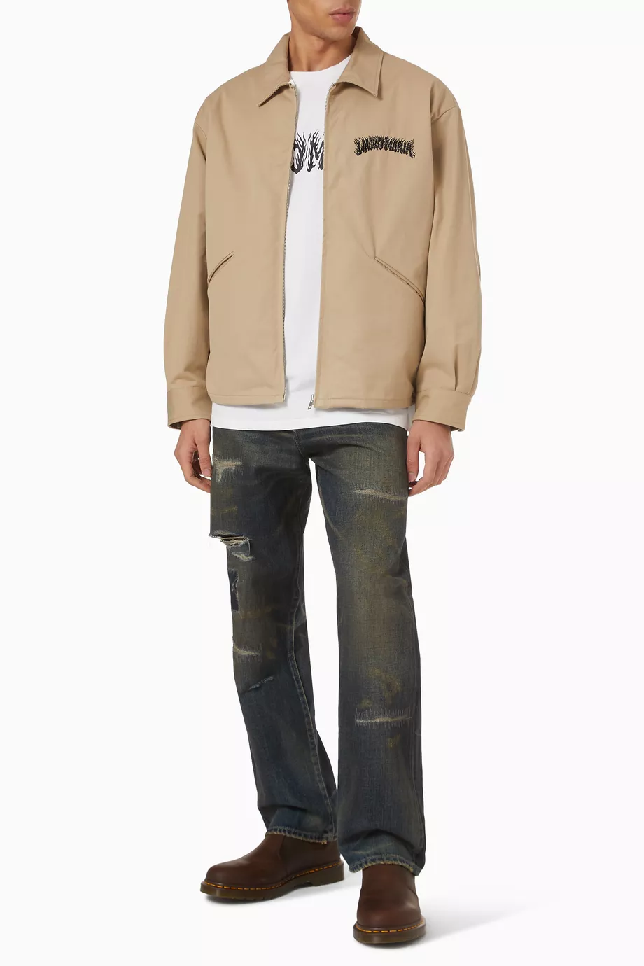 Buy WACKO MARIA Neutral Tim Lehi Vietnam Jacket in Canvas For Men