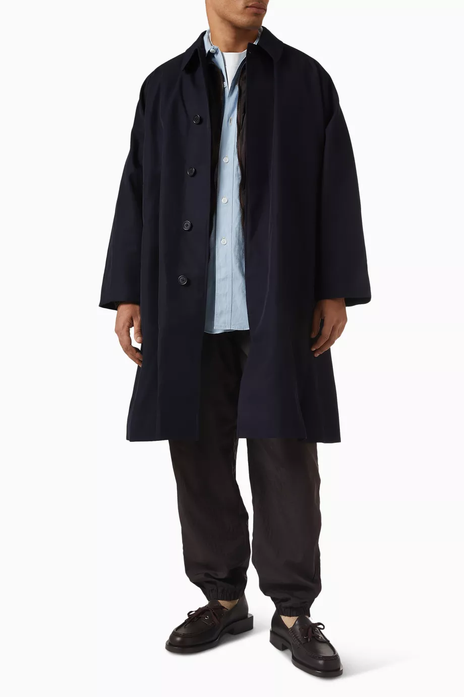 Buy Kaptain Sunshine Blue Walker Coat in Wool Twill For Men Online