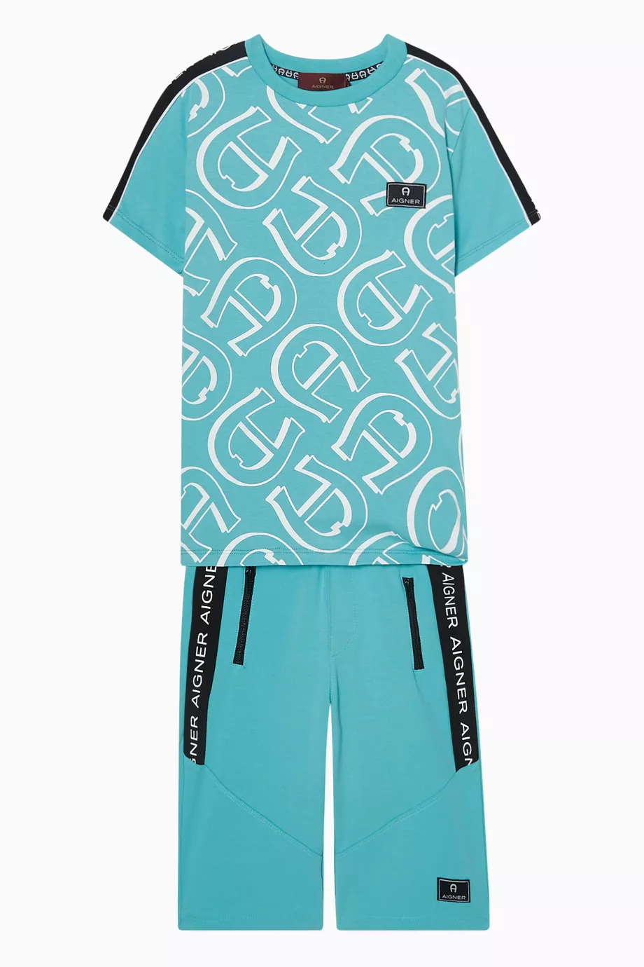 Buy AIGNER Blue Logo Print T-shirt in Cotton For Boys Online