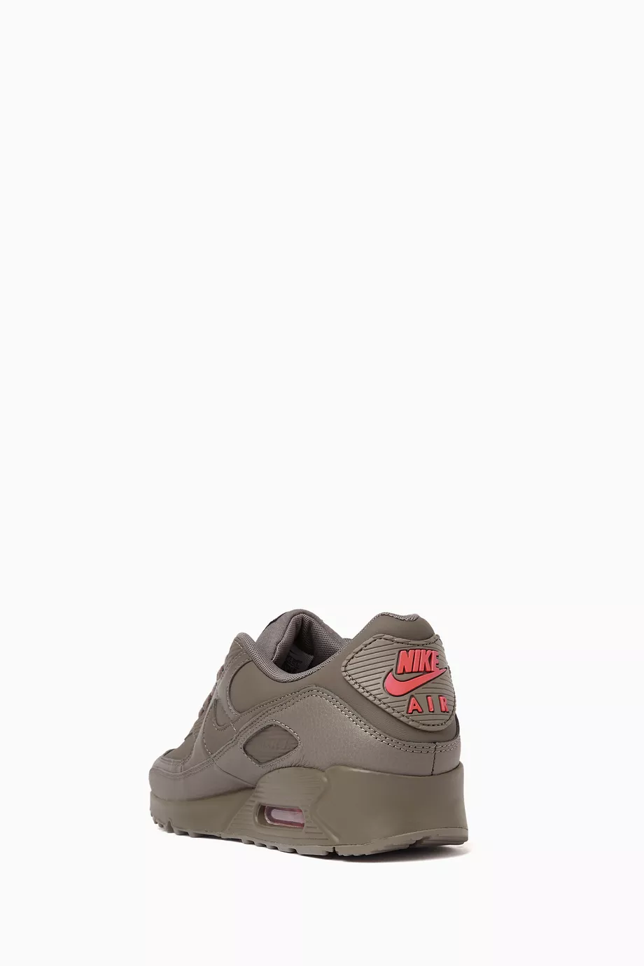 Buy Nike Grey Air Max 90 Essential+ Sneakers in Leather For Men