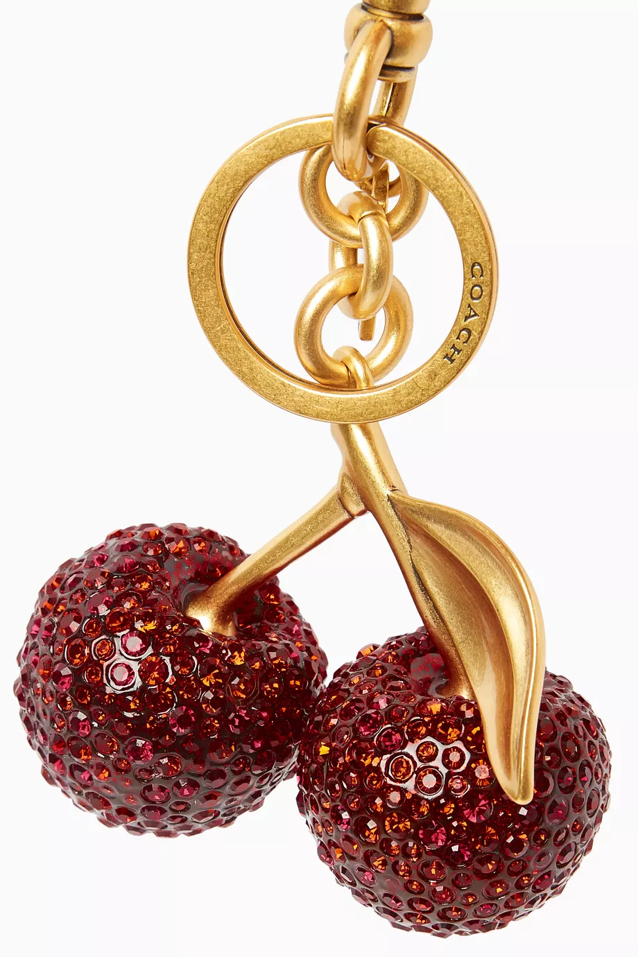 Buy Coach Red Cherry Crystal-embellished Bag Charm in Gold-tone