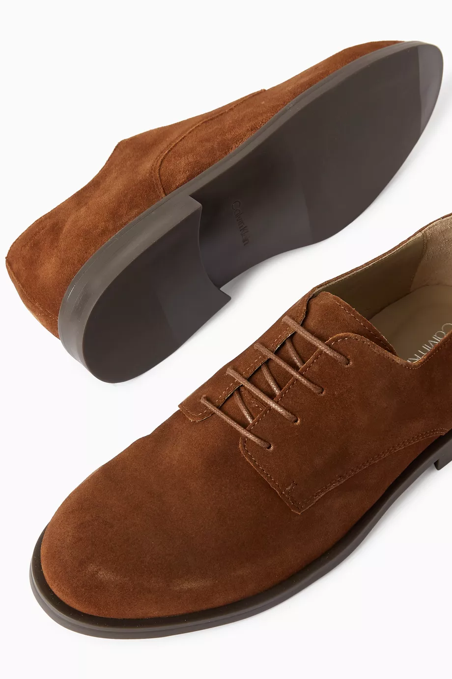 Buy Calvin Klein Brown Cushioned Derby Lace-up Shoes in Suede For Men  Online | Ounass Saudi