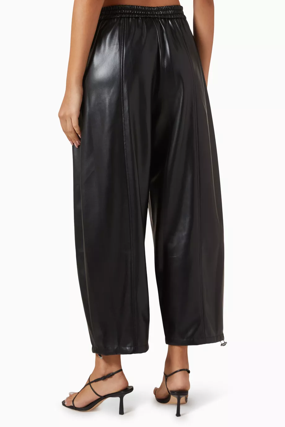 パンツ PINKO SPEZIA BALLOON TROUSERS IN FAUX LEATHER Buy PINKO Black Spezia Balloon Pants in Faux Leather For