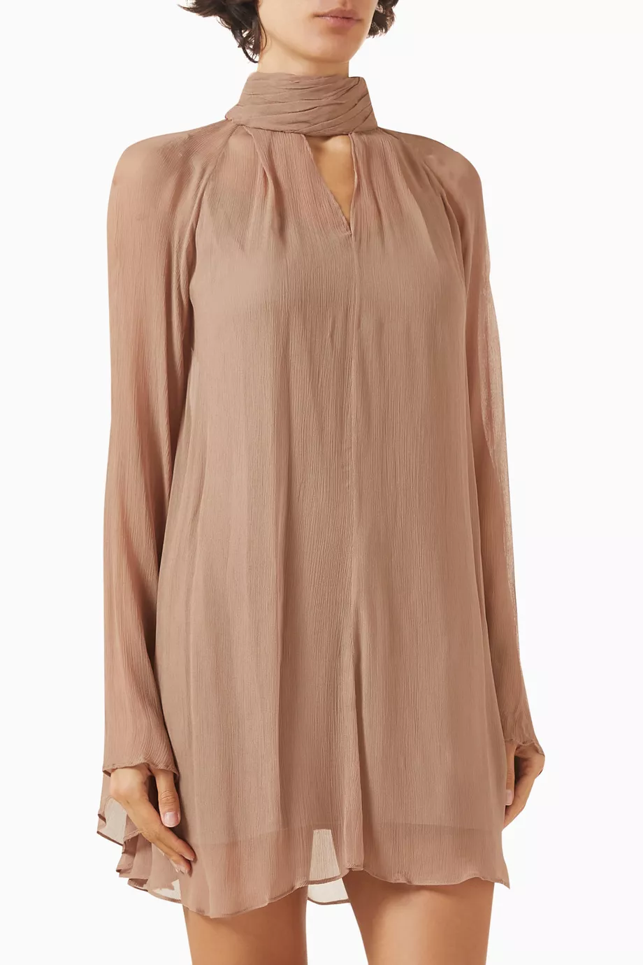 Buy Staud Neutral Esther Mini Dress in Chiffon For Women Online | Ounass  Saudi