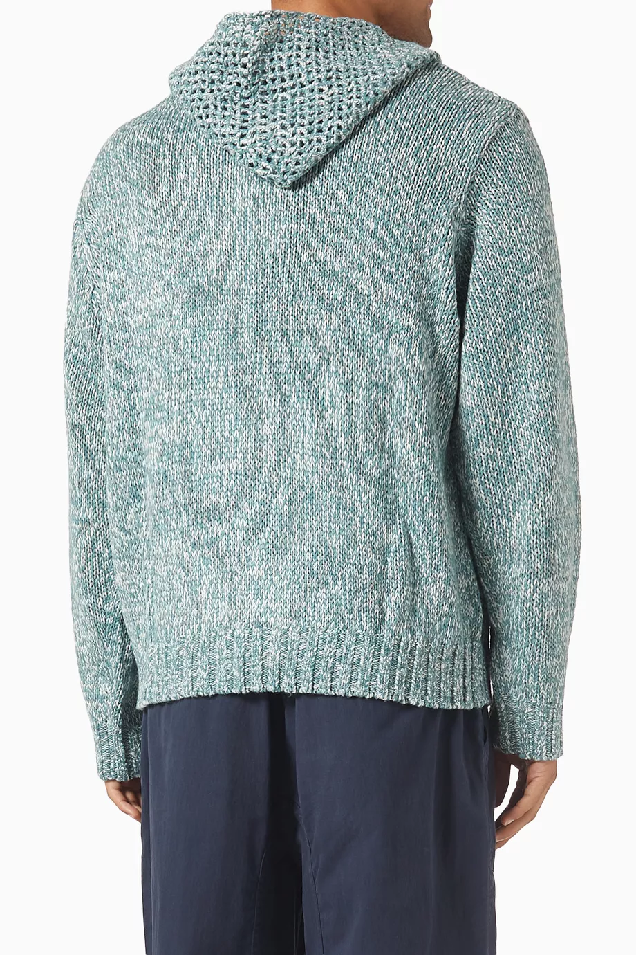 Buy thisisneverthat Blue Zip-up Hoodie in Crochet-knit For Men