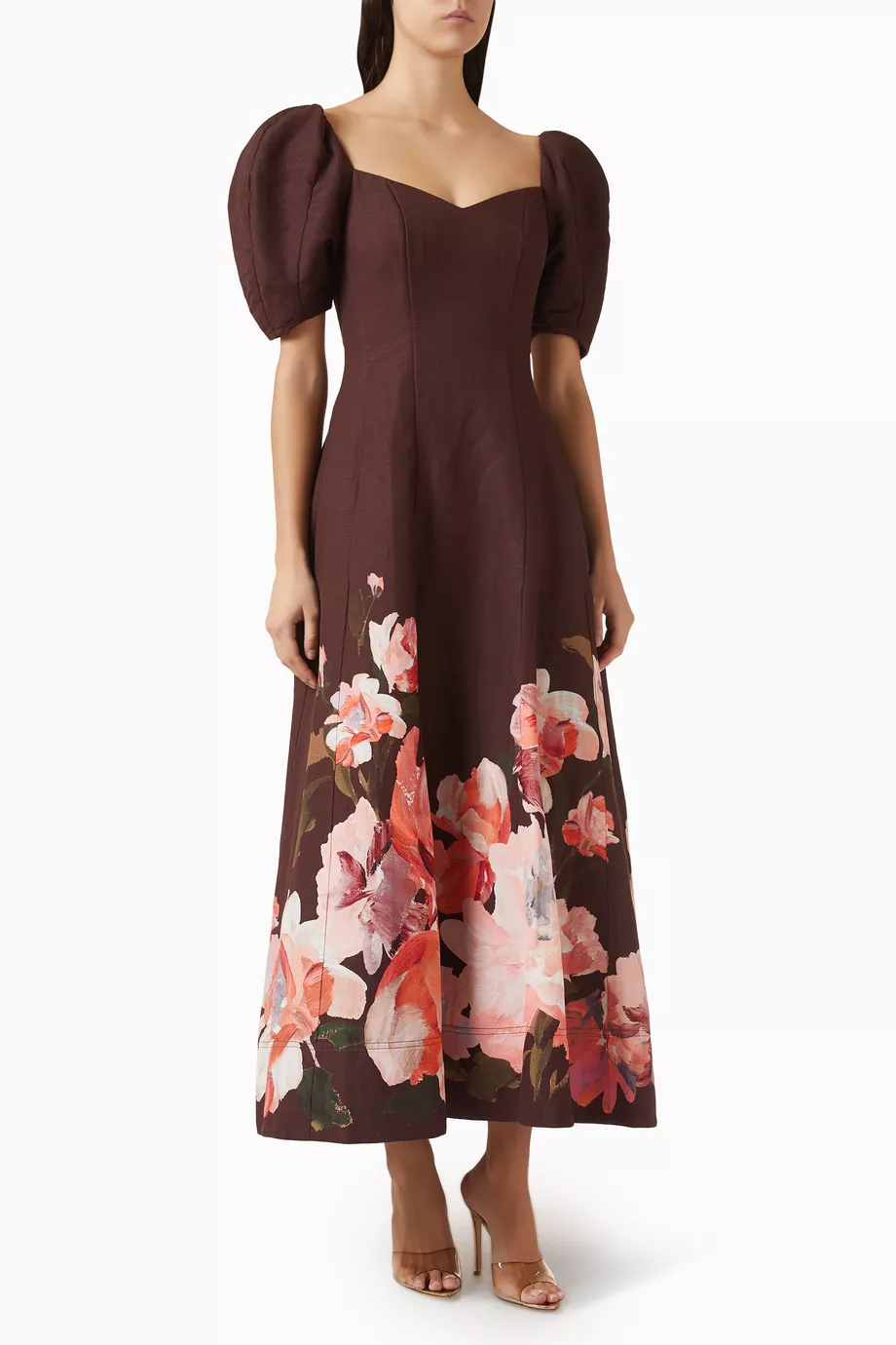 Buy Aje Brown Magnolia Midi Dress For Women Online | Ounass Saudi