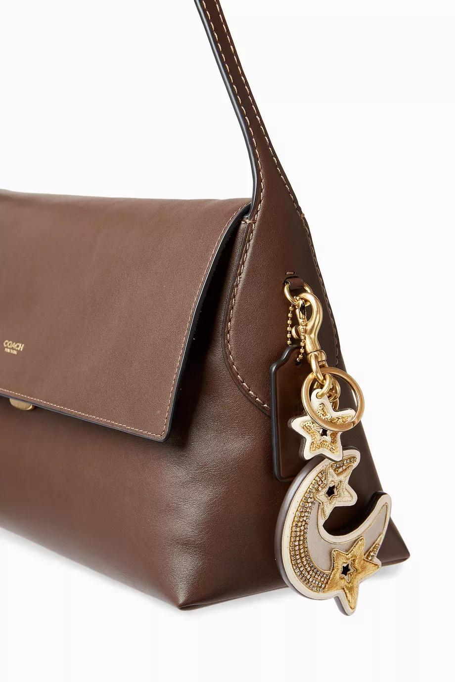 Buy Coach White Moon & Star Bag Charm in Leather For Women Online