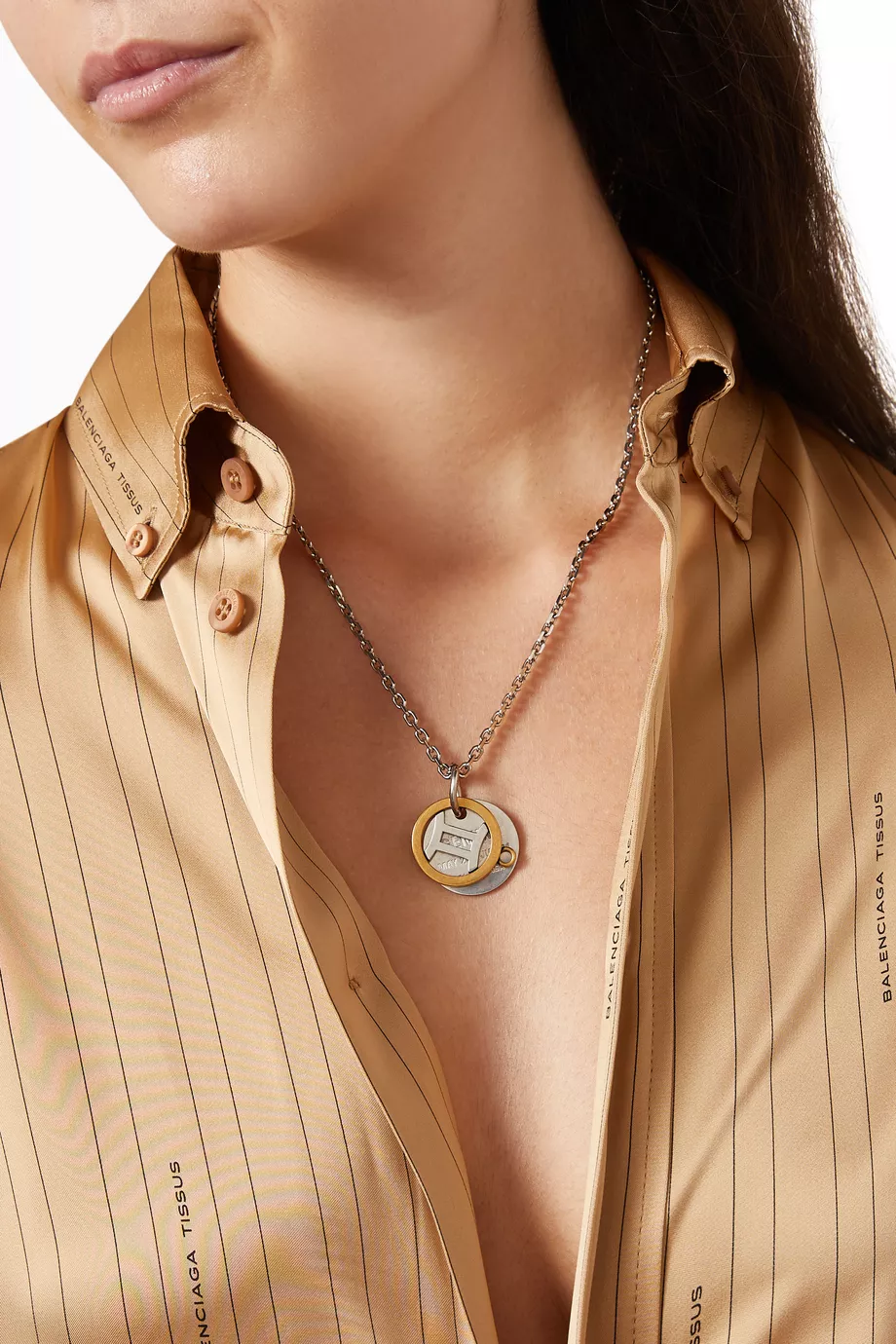 Buy Balenciaga Gold Horoscope Gemini Necklace in Recycled-brass