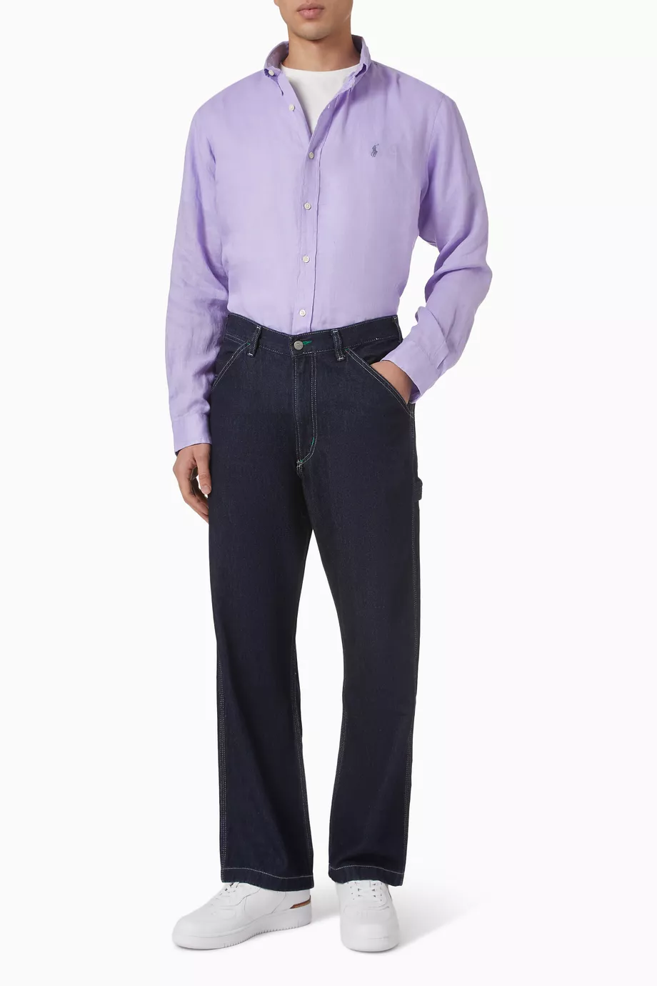 Buy Polo Ralph Lauren Purple Sport Shirt in Linen For Men Online