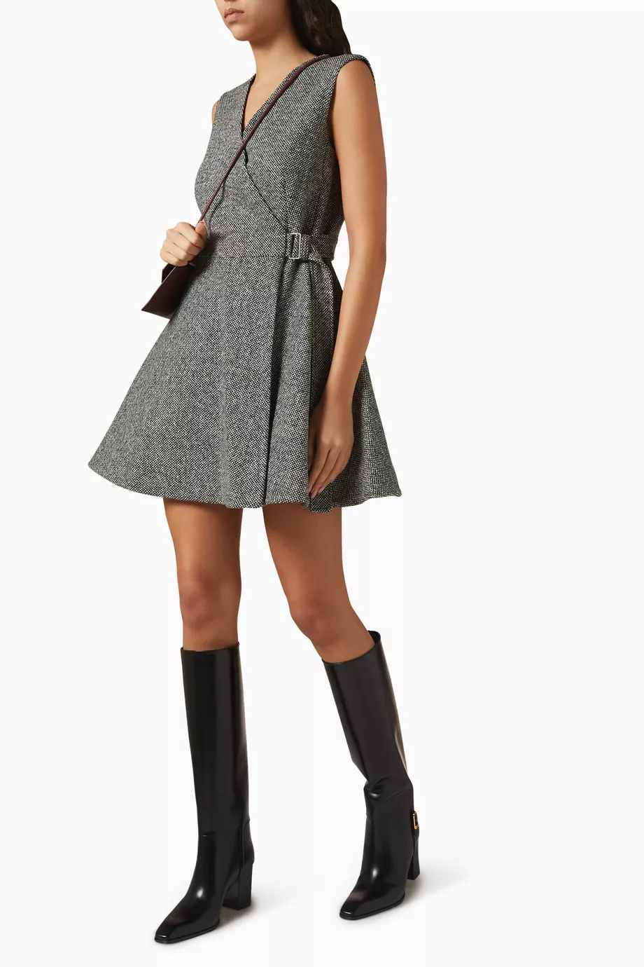 Buy COS Black Wrap Mini Dress in Tweed For Women Online | Ounass Saudi