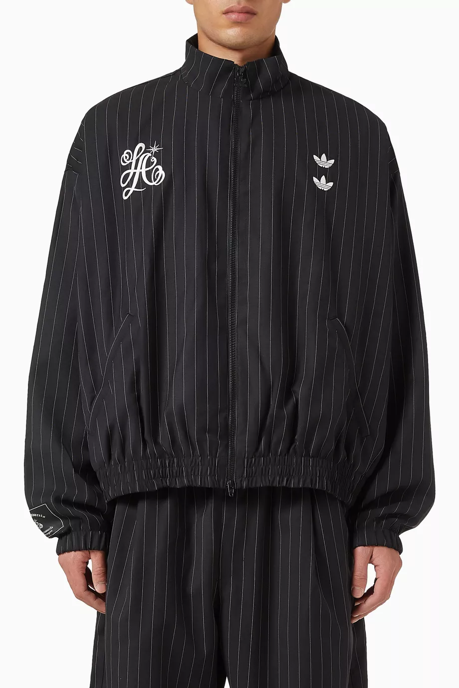 Buy adidas Black x Willy Chavarria Pinstripe Track Jacket in